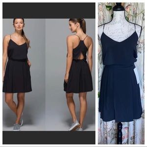 NWT Lululemon City Summer Dress Black Sleeveless Open Back Lightweight sz 6